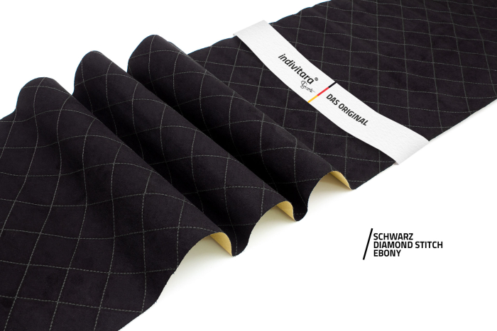 indivitara® Premium Stitch - selbstklebender Mikrofaserstoff Premium mit echten Nähten - Meterware - verschiedene Farben